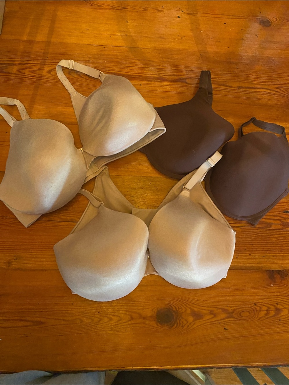 Cacique Seamless T-Shirt Bras in Nude and Chocolate